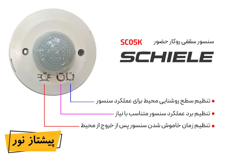 سنسور سقفی روکار حضور مدل SC05K شیله